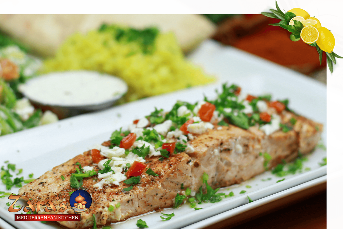Mediterranean Salmon Platter - Zara's Mediterranean Kitchen